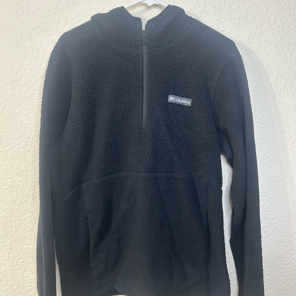 Columbia Tops - Columbia Womans‎ Black Sherpa Warm Half Zip Pullover Sweater Small Casual Winter